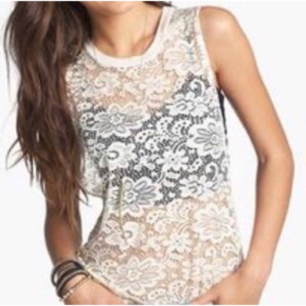 Chloe K lace tank top with open twisted back